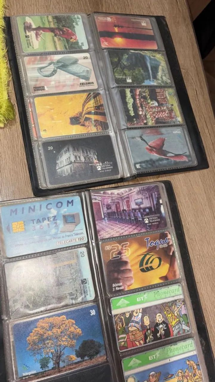 Coleção de cartões de telefone