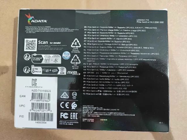 (NOVO) SSD Adata Legend 710, 512GB, M.2 2280, Leitura 2400 MB/s, Gravacao 1800 MB/s - Foto 3