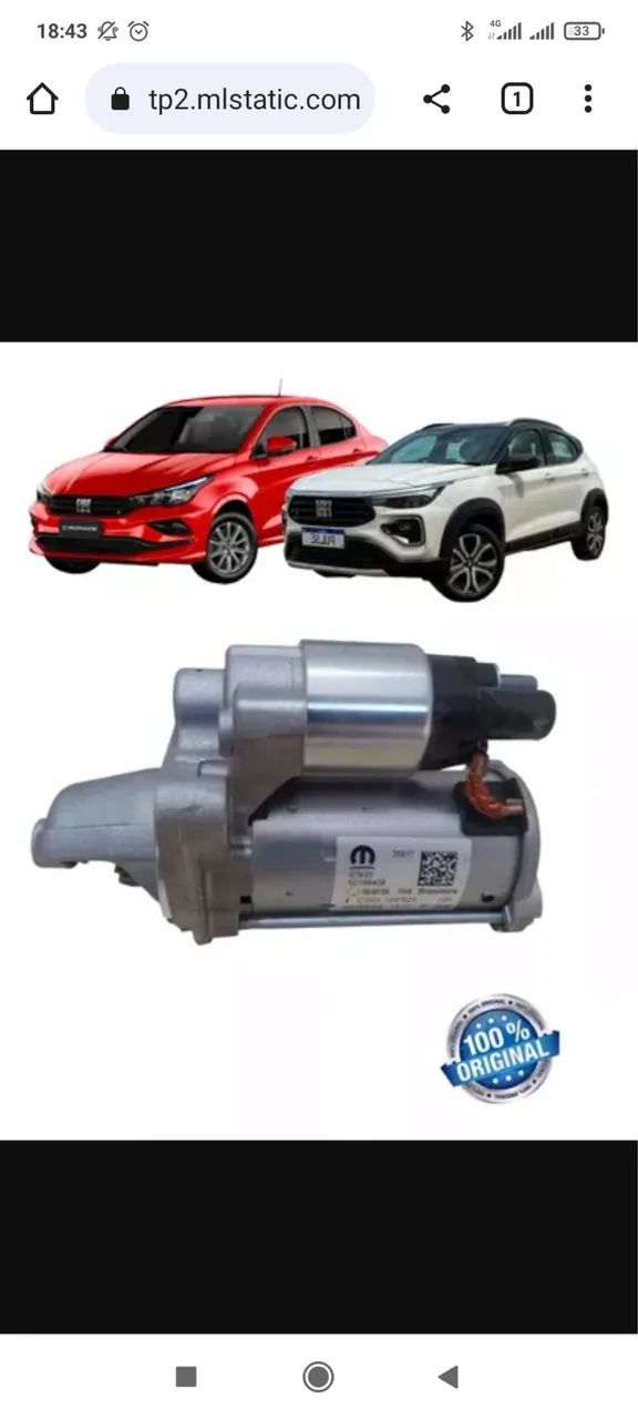 MOTOR DE PARTIDA FIAT NOVO ORIGINAL  - Foto 2