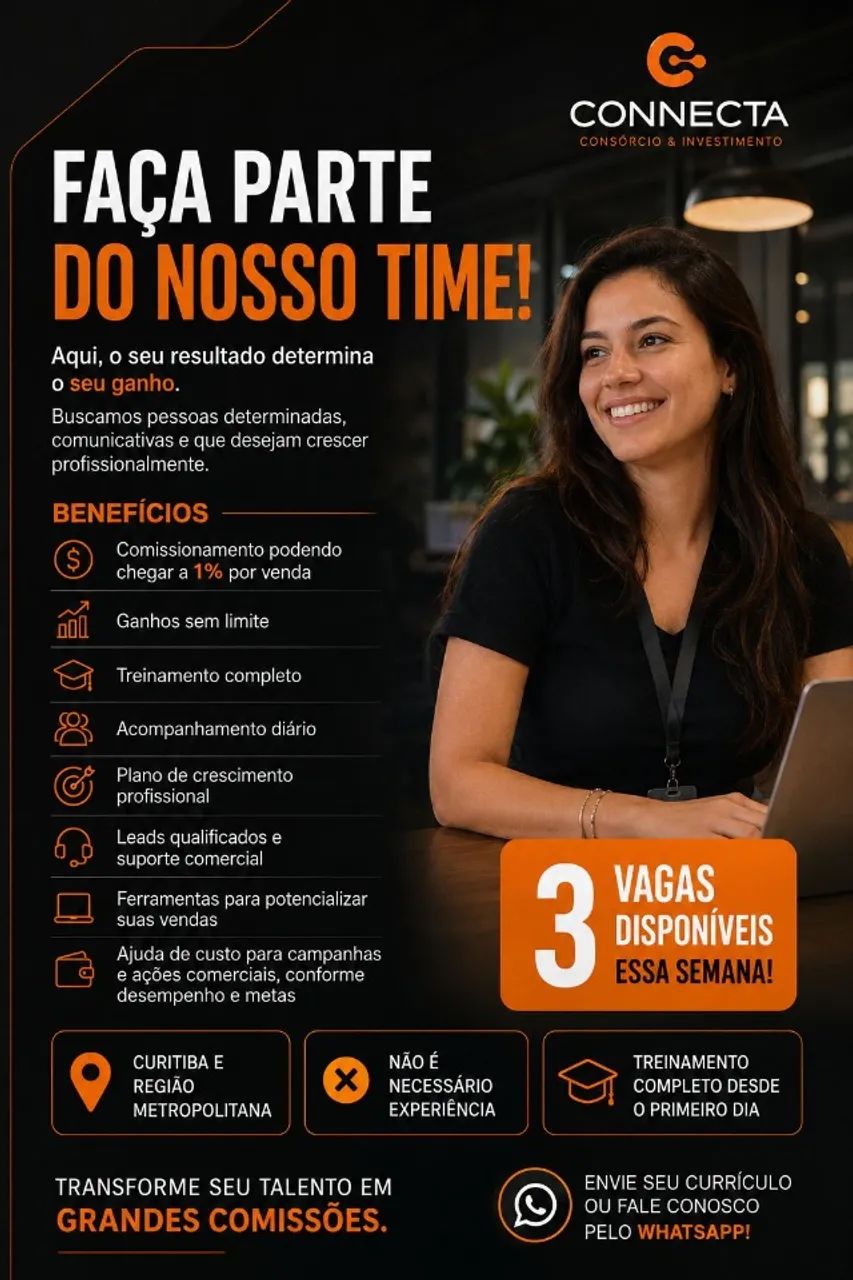 Vendedor comissões podendo chegar à 4% 