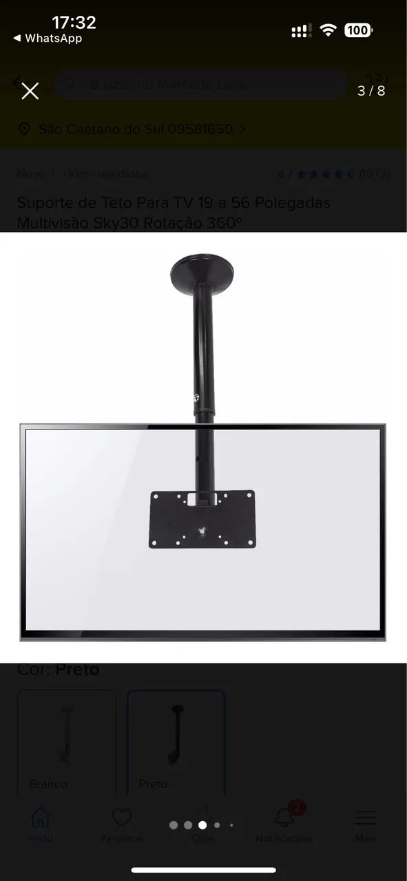 Suporte tv teto