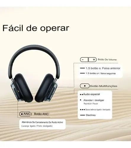Fone Headphone Bluetooth Baseus Bowie 10 Max Hybrid.  - Foto 4