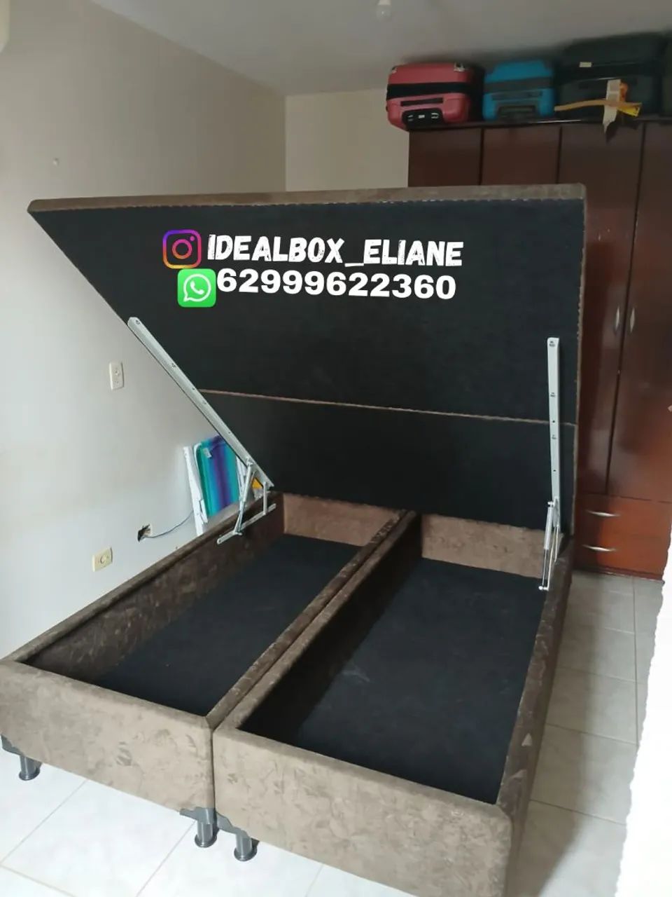 Box baú Queen size - disponível no tecido Suede e corino - Foto 3