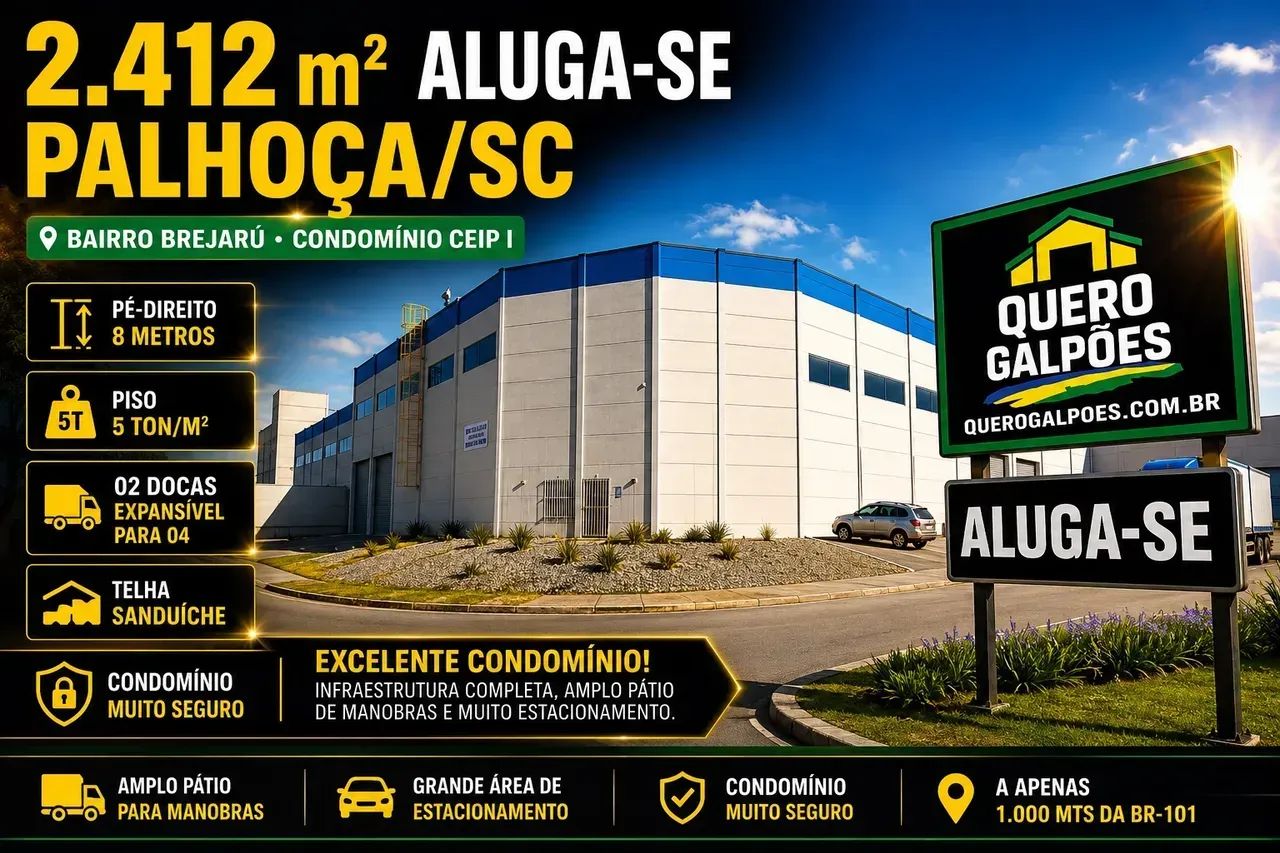 Galpões de 2.412 Palhoça sc Bairro Brejaru