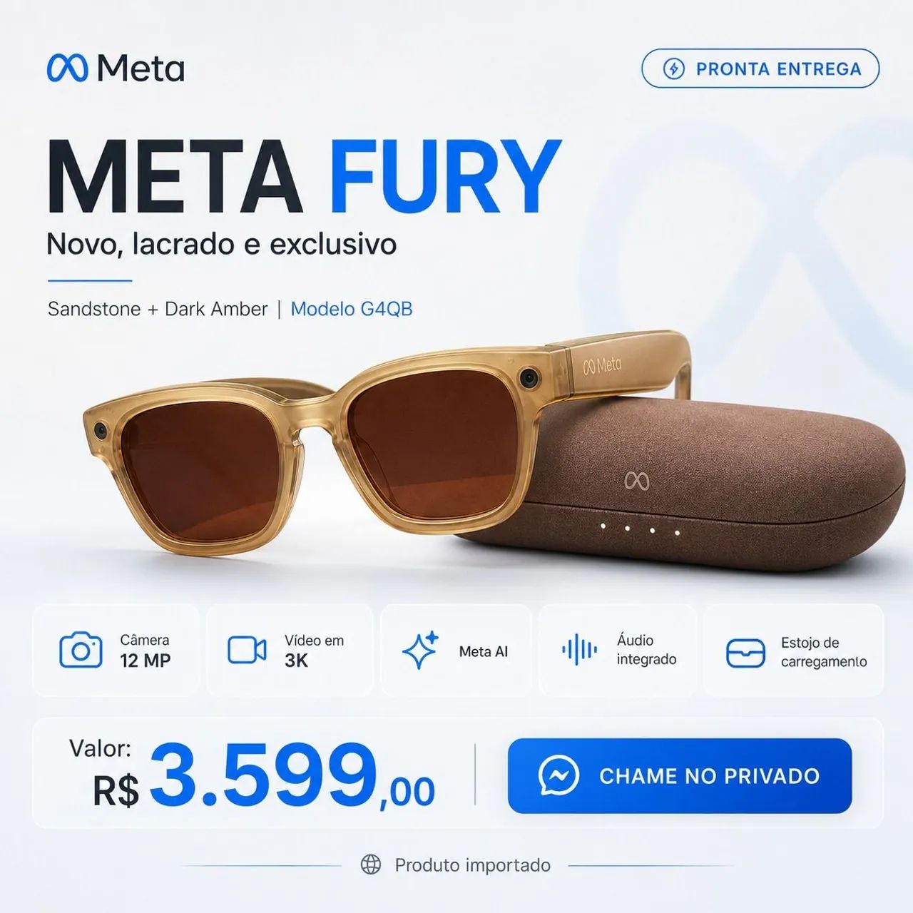 Óculos Meta Fury G4QB Modelo Exclusivo  - Foto 4