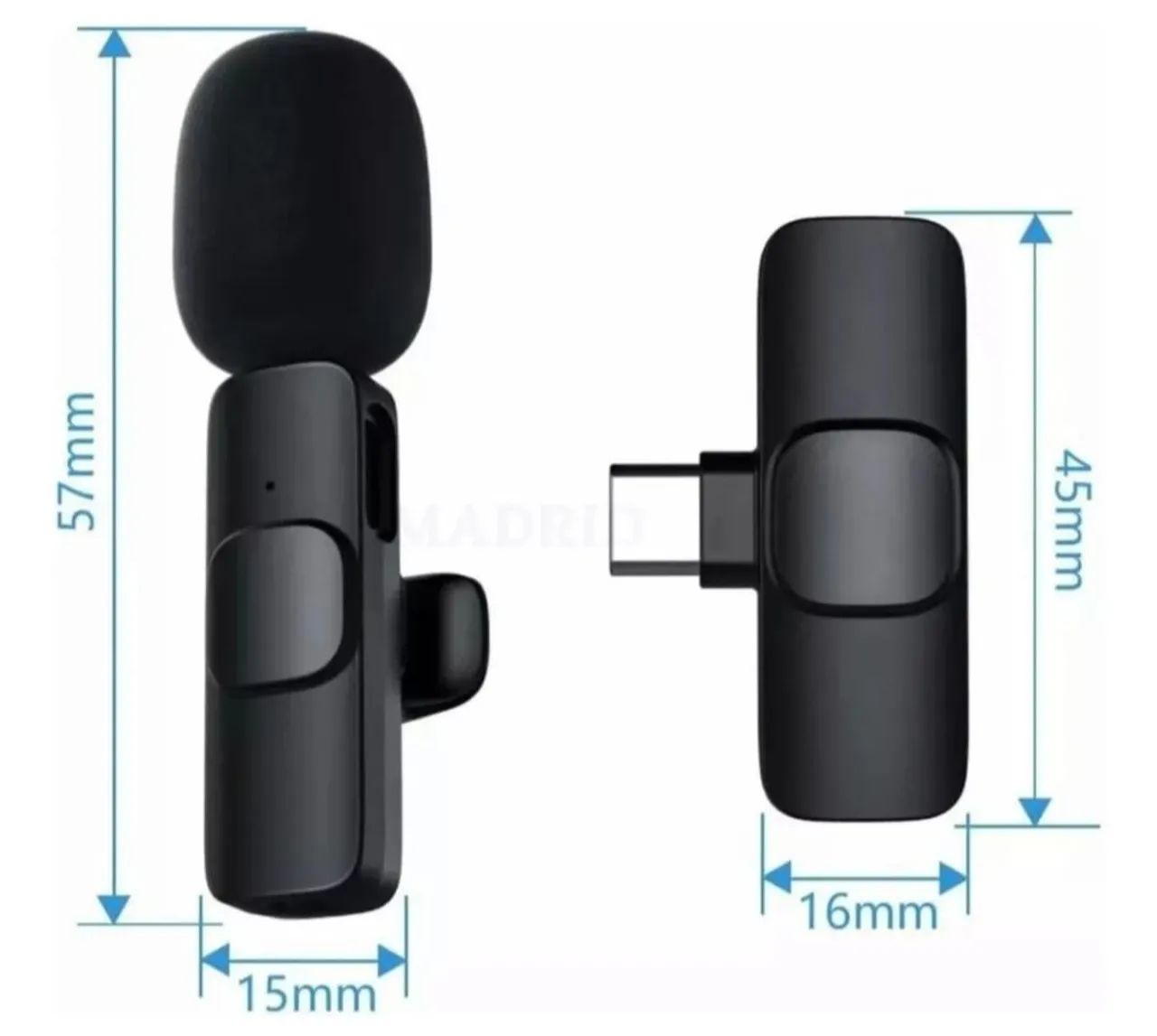 Microfone Sem Fio Duplo Lapela Profissional Android iPhone Cor Tipo-c (android) - Foto 3