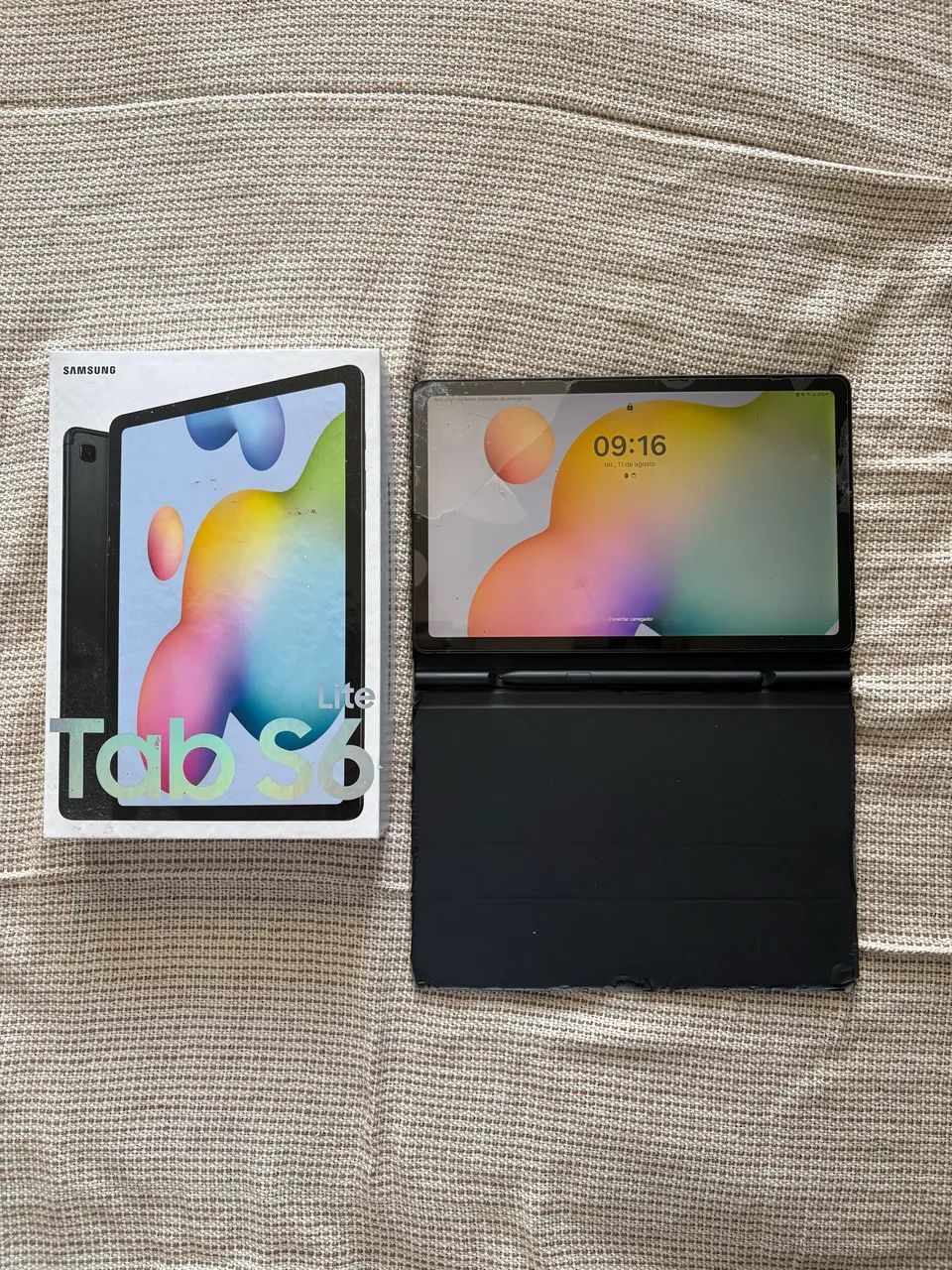 Samsung tab s6 + s pen com caixa/ semi novo