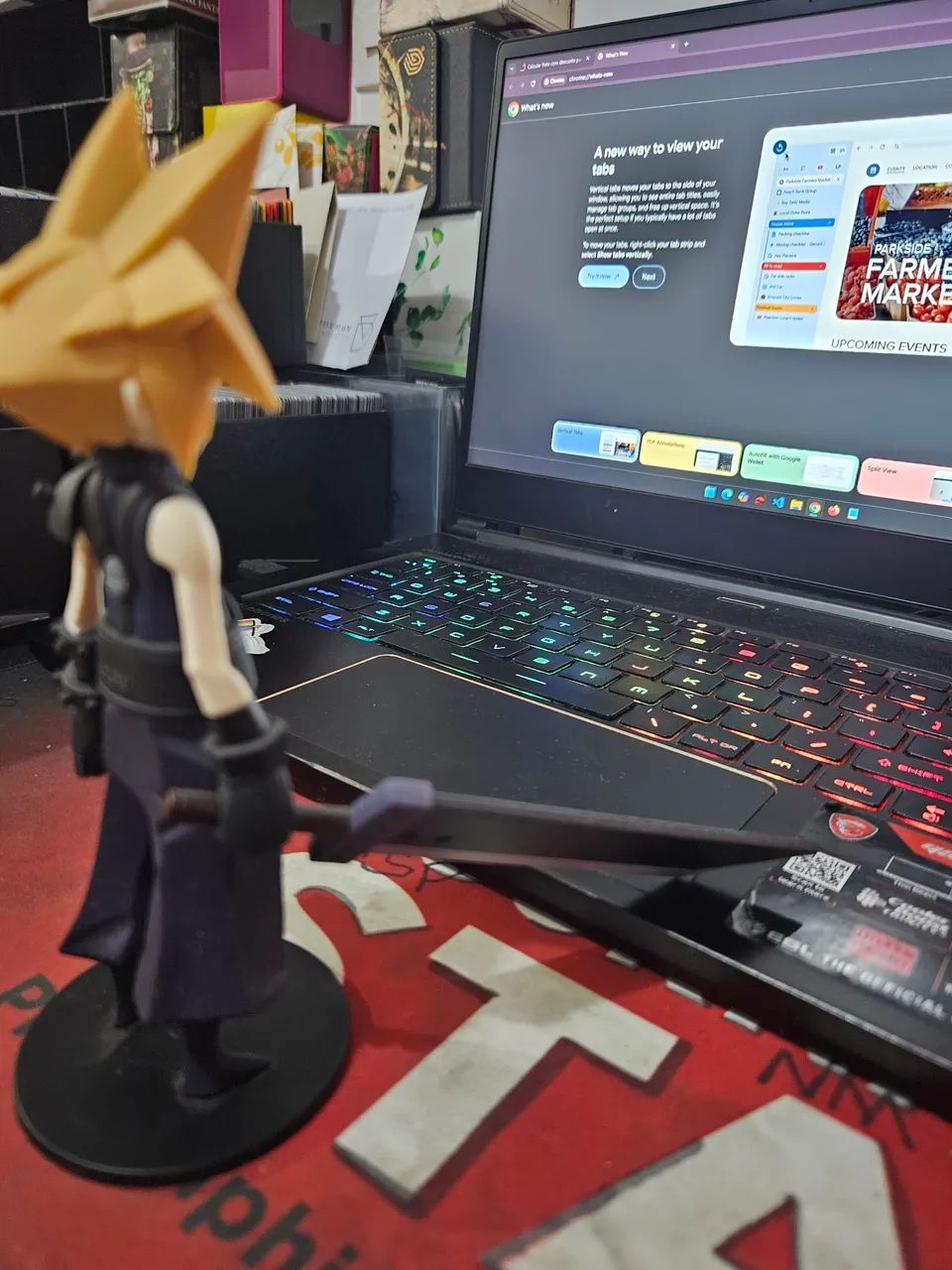 Cloud Strife Figure STATIC ARTS Mini Final Fantasy VII Original sem caixa - Foto 4