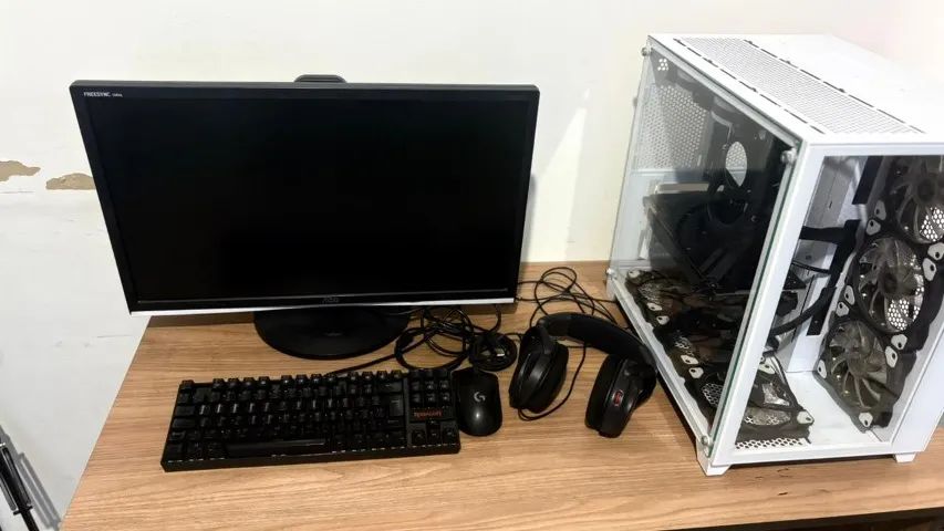 computador gamer completo/ monitor/ mouse e teclado/ fone