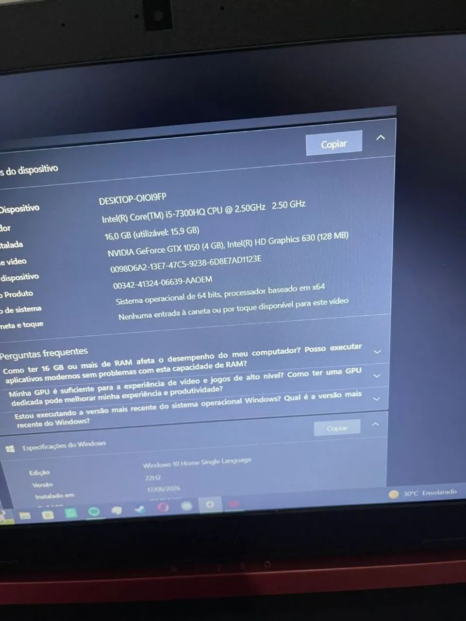 Notebook gamer Acer nitro 5 - Foto 2