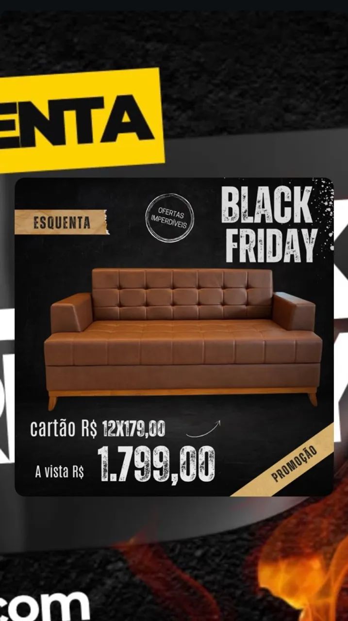 Sofá no courino cor o cliente escolhe 
