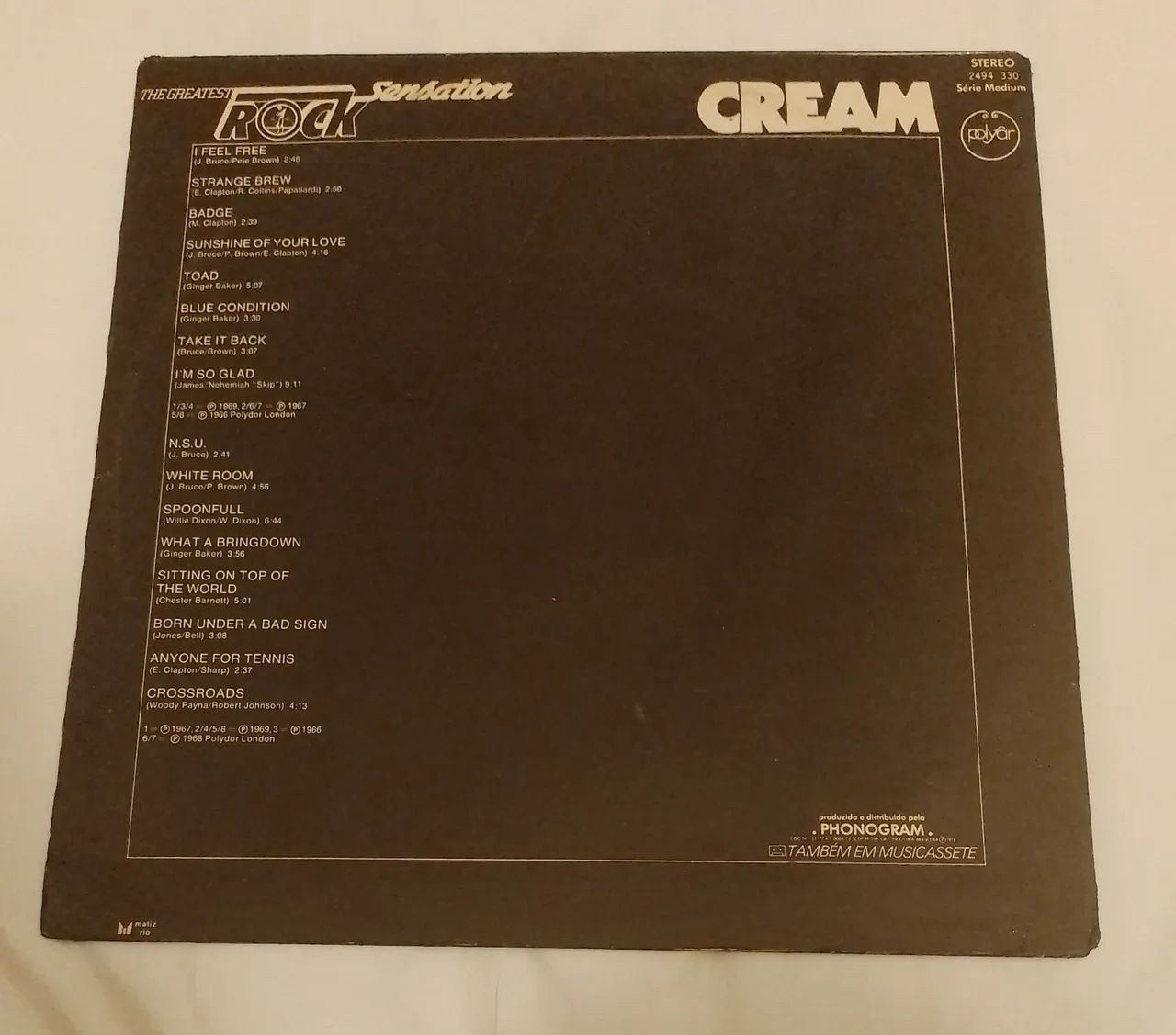 Cream - Rock Sensation LP Disco Vinil (VG+) - Foto 2