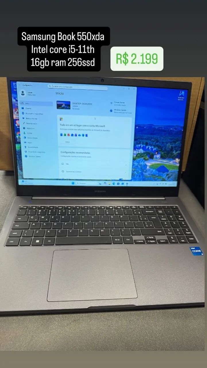 Notebook Samsung book i5 256ssd 16ram 