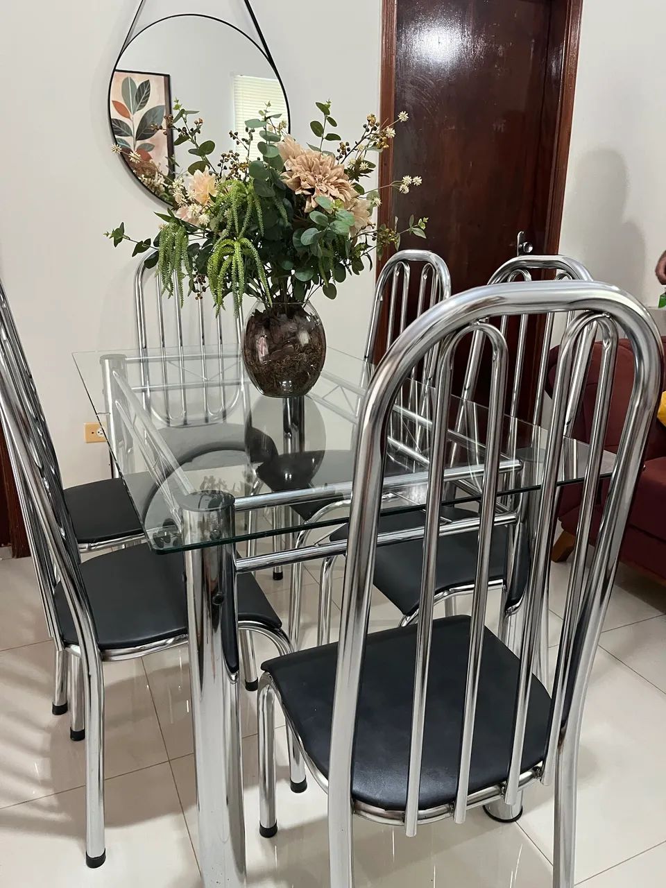Mesa cromada com 6 cadeiras  - Foto 5