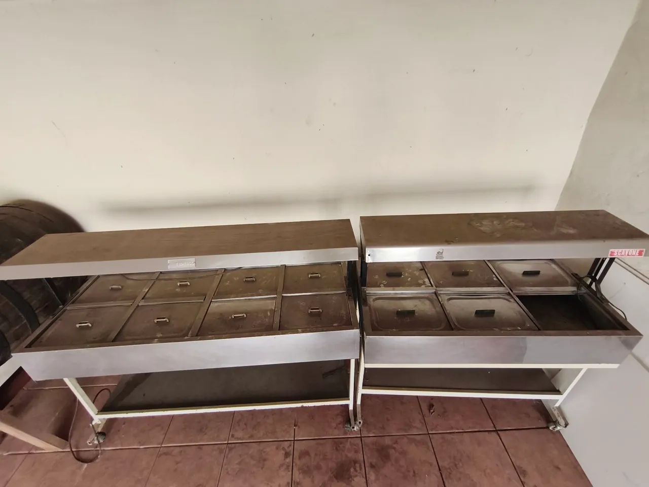 2 balcões para buffet self-service térmico (banho-maria) 