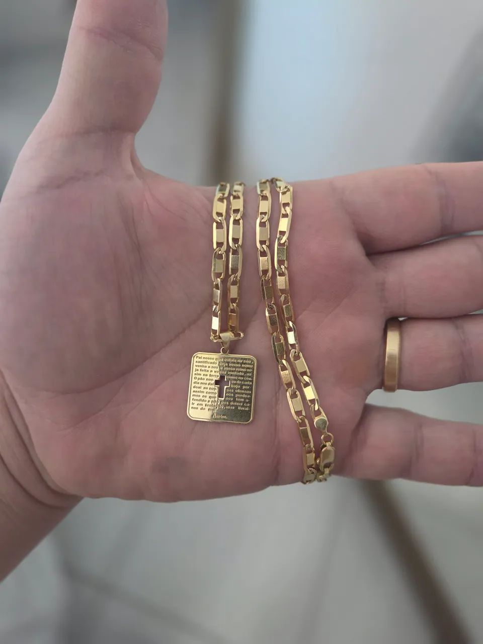 Corrente de ouro 18k Piastrine maciça. - Foto 3