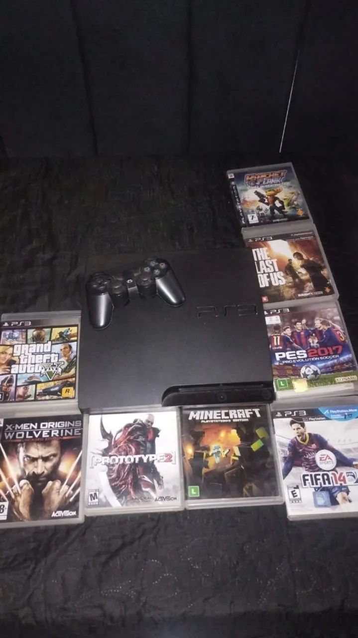 Ps3 com jogos e controle - Foto 5