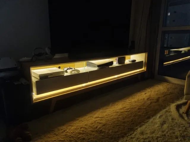 Rack para TV com Luz LED - Off White 