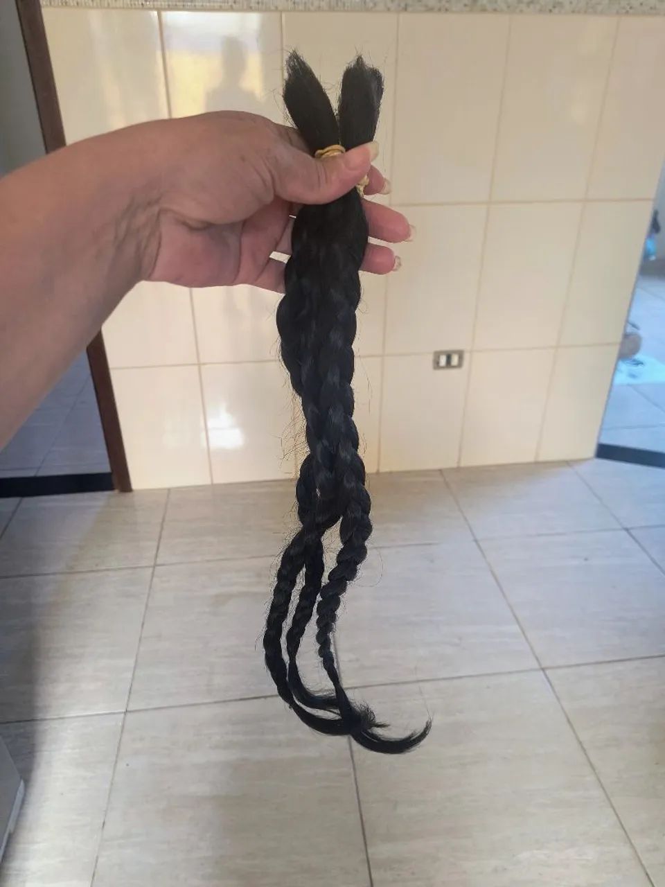 Cabelo humano 70 cm castanho 100g - Foto 2