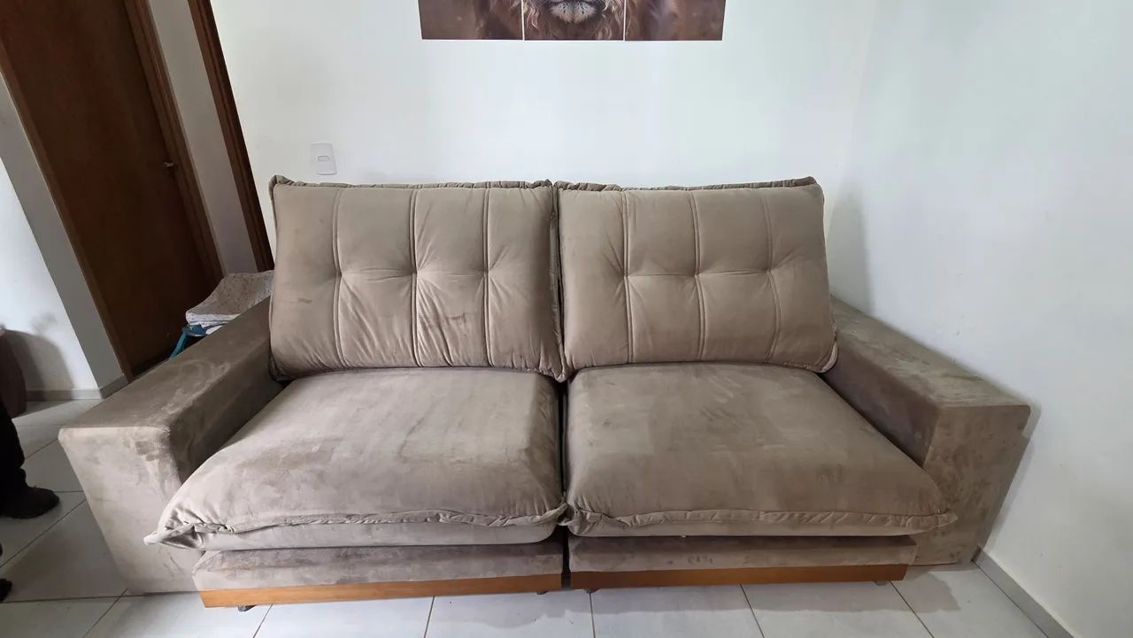 Sofá Retrátil e Reclinável Tamanho 250x180cm Pillow 30cm - Foto 2