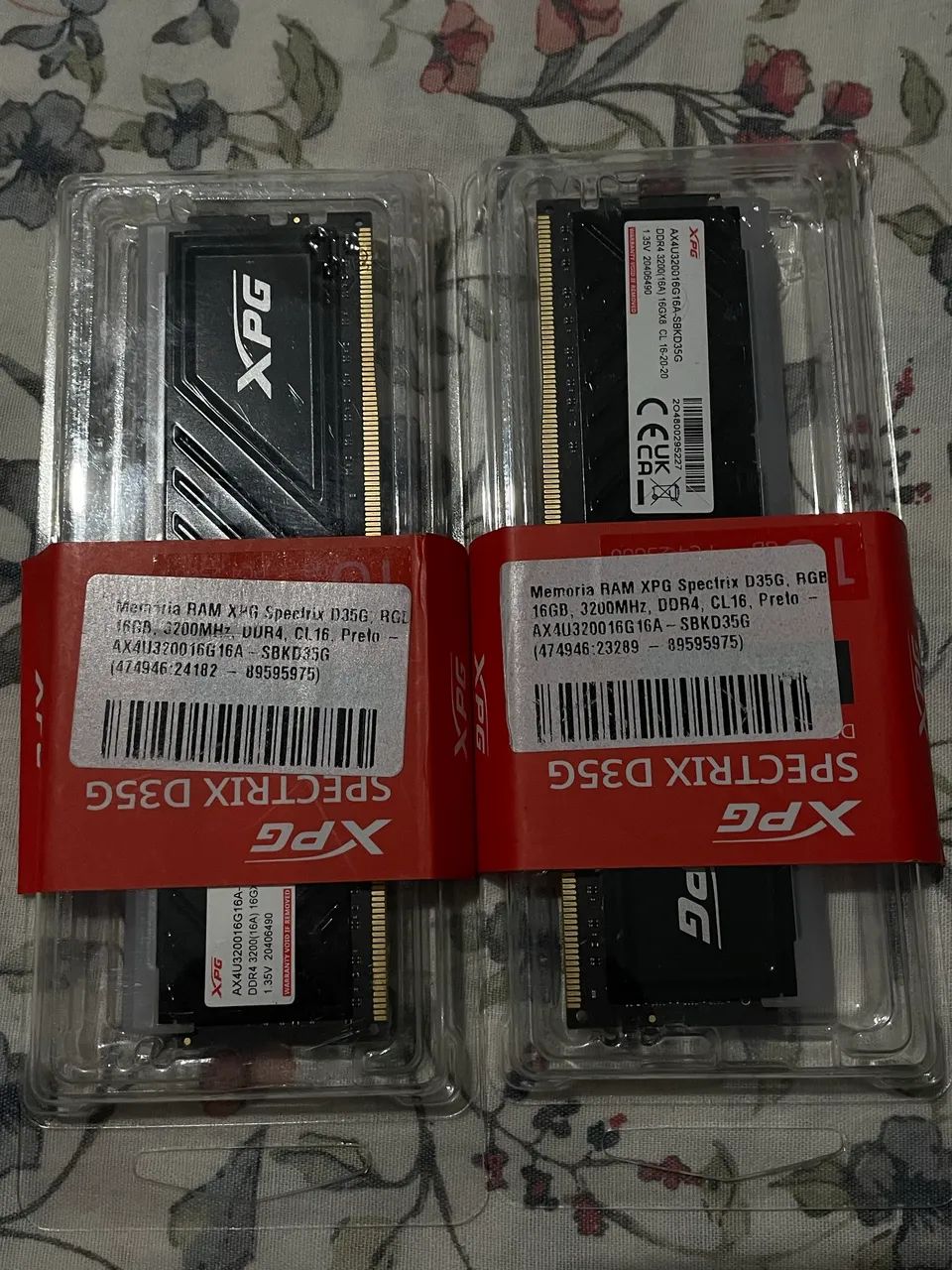 memoria ram xpg rgb 3200 mhz 32gb (2x 16gb)    (negociavel)
