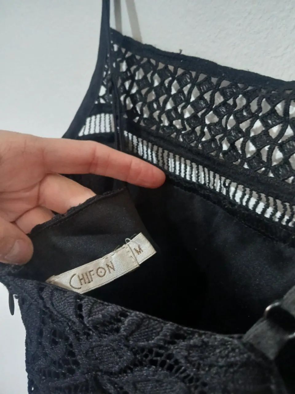 Vestido de renda preto chifon - Foto 3
