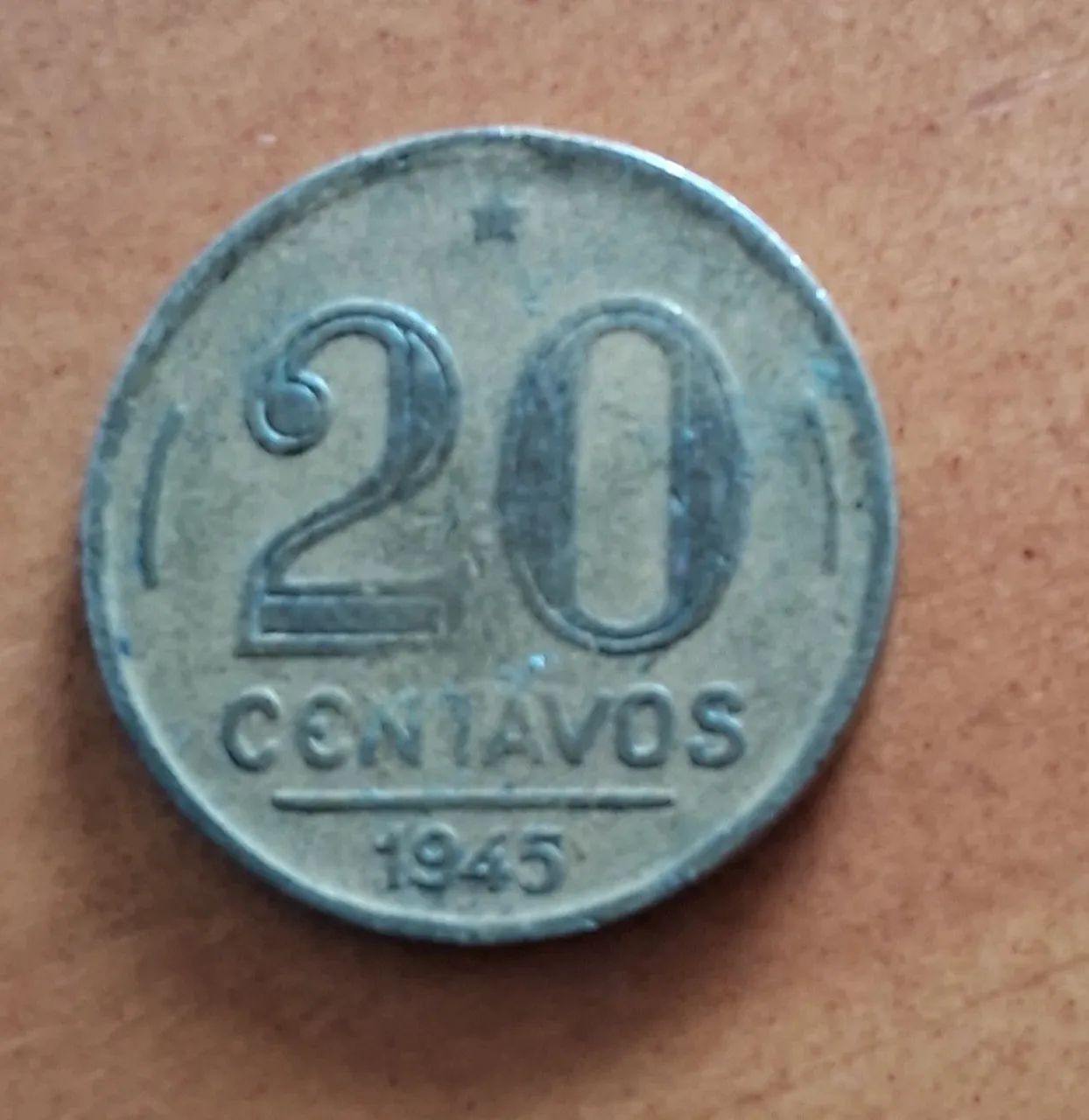 Moeda Antiga de 20 Centavos 1945 - Getúlio Vargas 