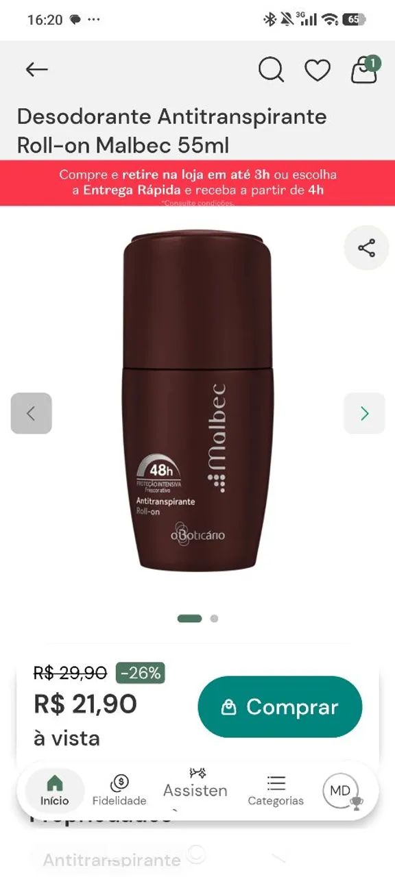 Kit roll-on  Malbec com 2