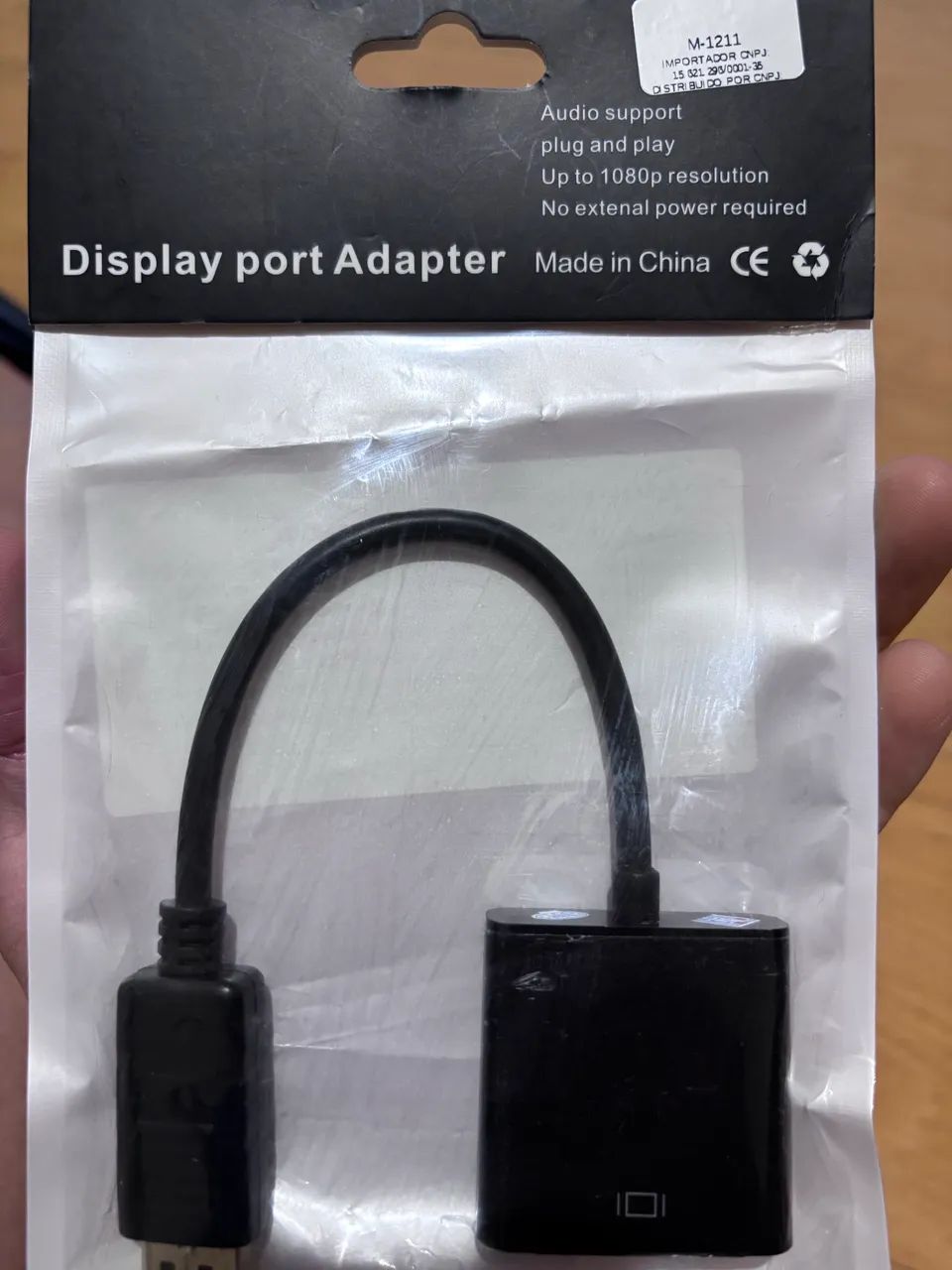 Cabo adaptador DisplayPort para HDMI