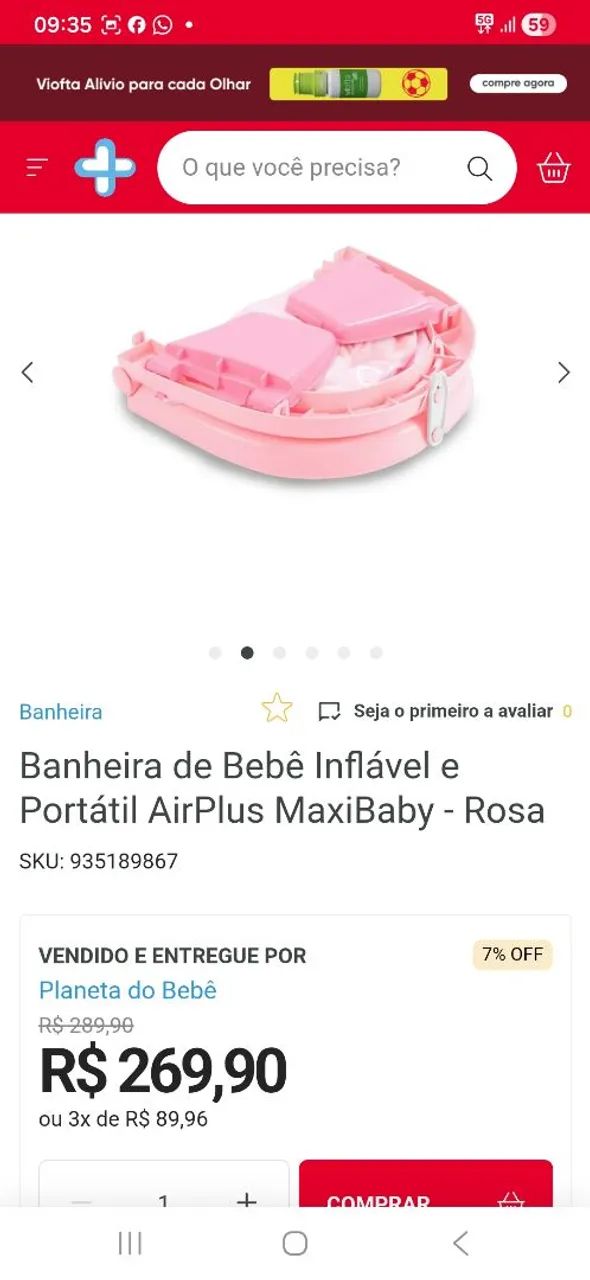 Banheira de bebê portátil  - Foto 2