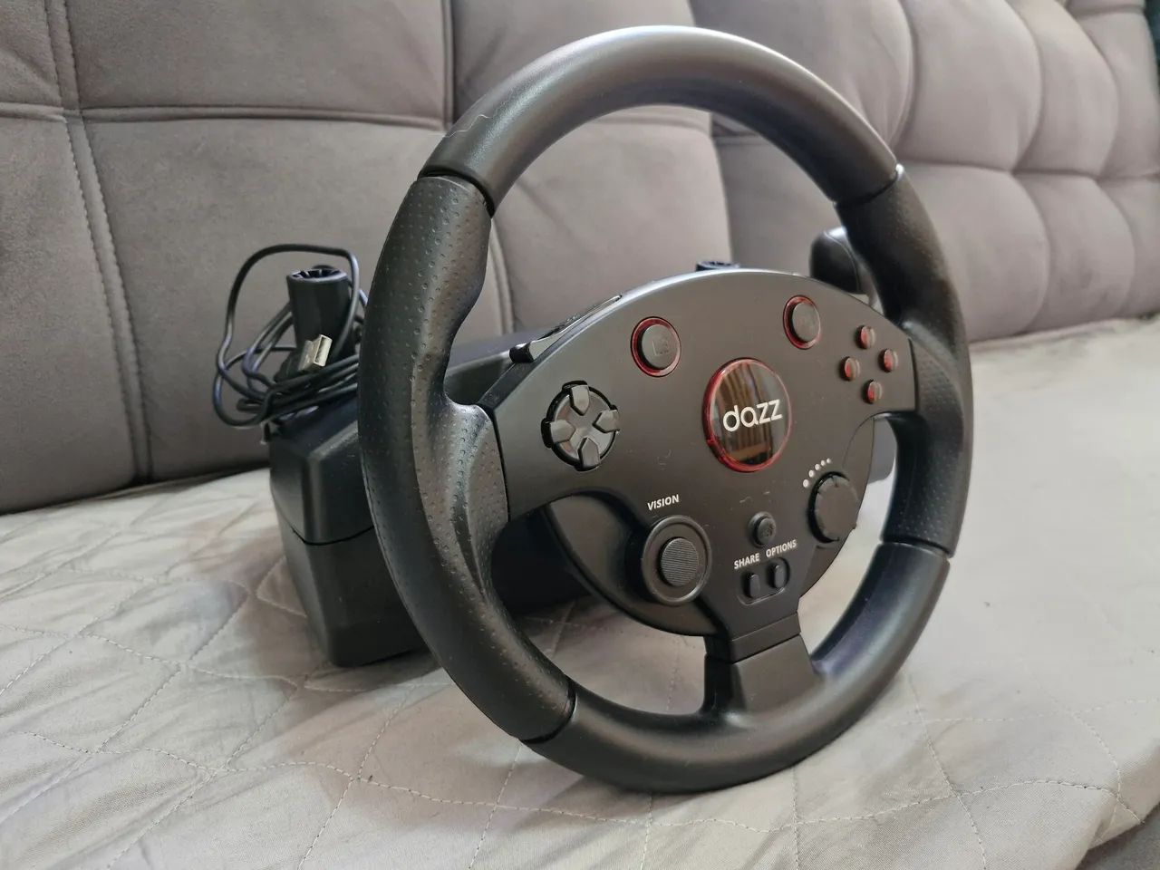 Volante e Pedal force driving XboxOne ps3/ps4 e Pc. Preto Dazz