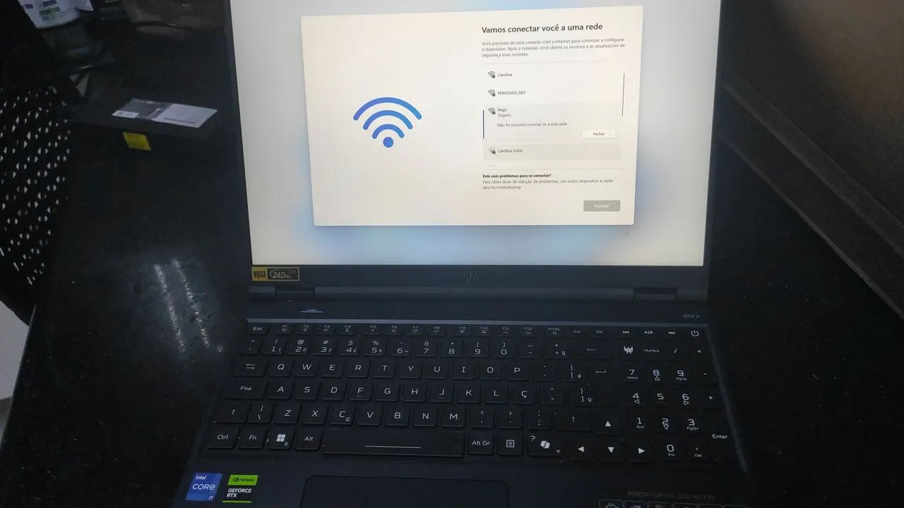 Notebook Acer hélios predator i7-14700hx rtx 4070 32gb SSD 512