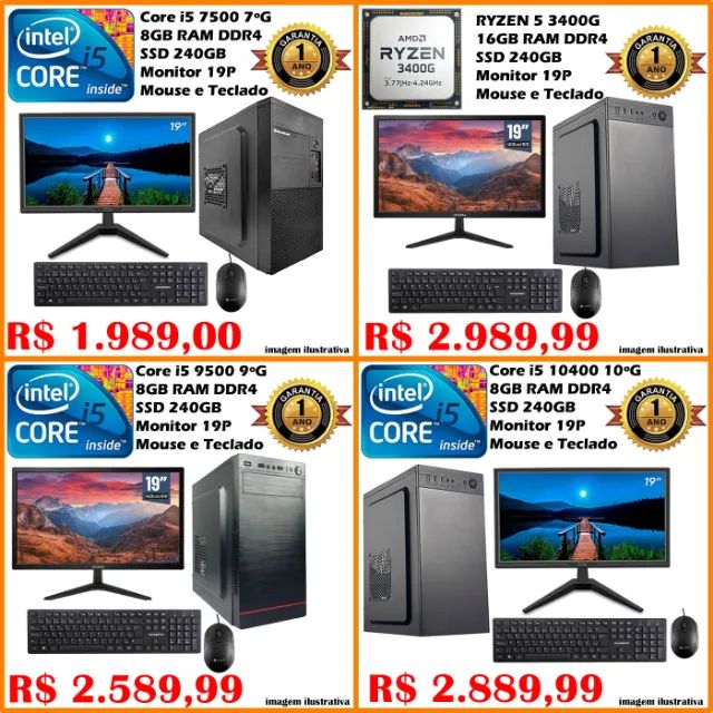 Computador PC Desktop i3 i5 i7 1 Ano Garantia. - Foto 3