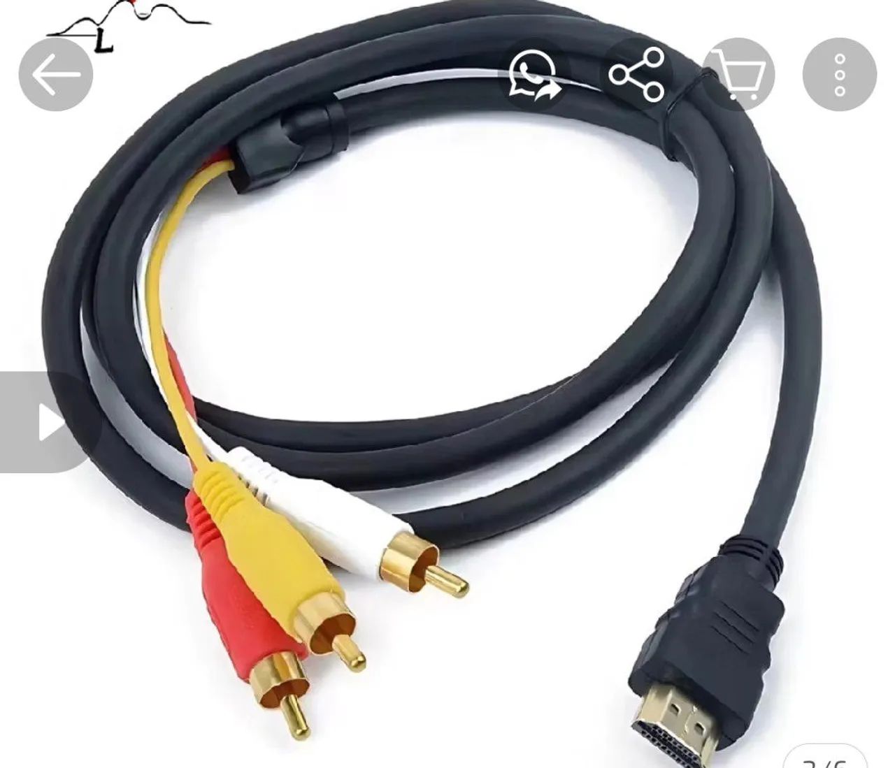 Cabo HDMI macho x 3 RCA av, 1.8 metros  - Foto 2