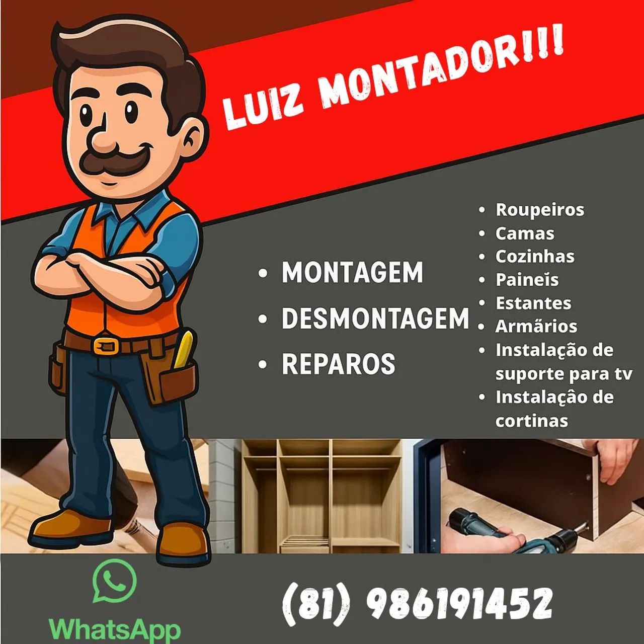 Montador de móveis, paulista, Olinda e região 