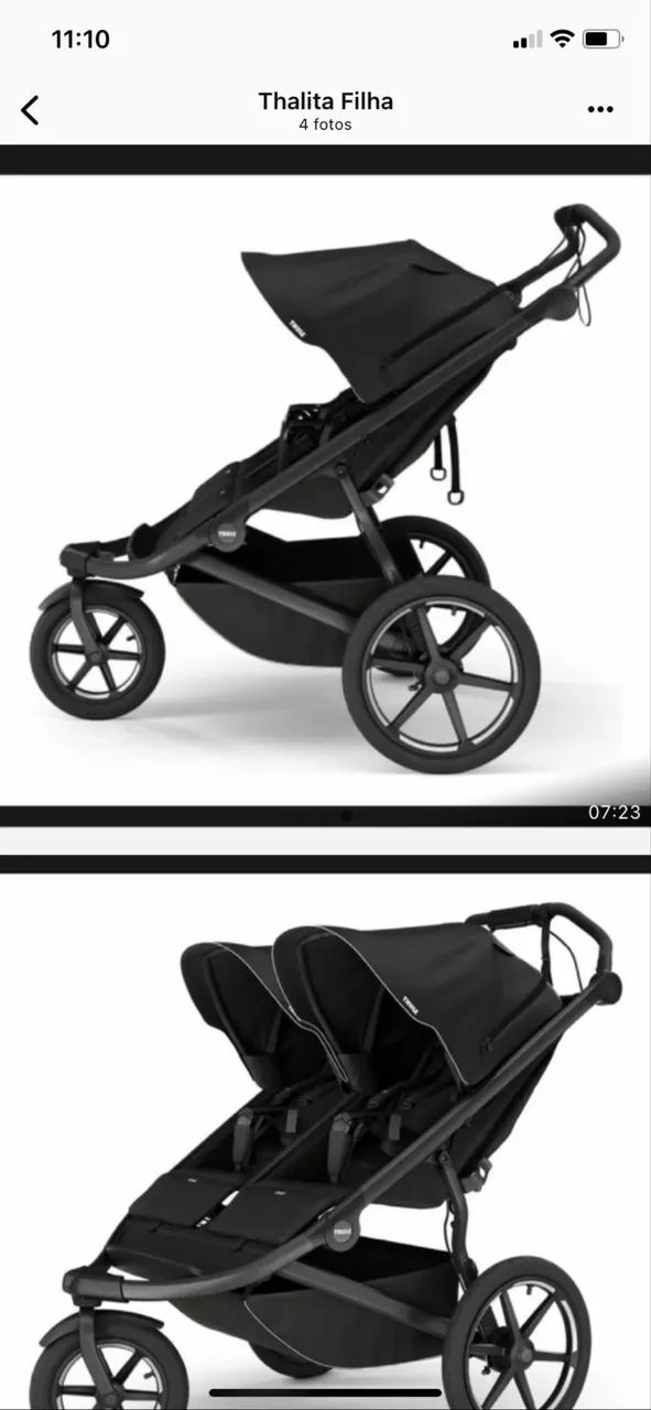Carrinho de bebê para Gêmeos doublé thule 