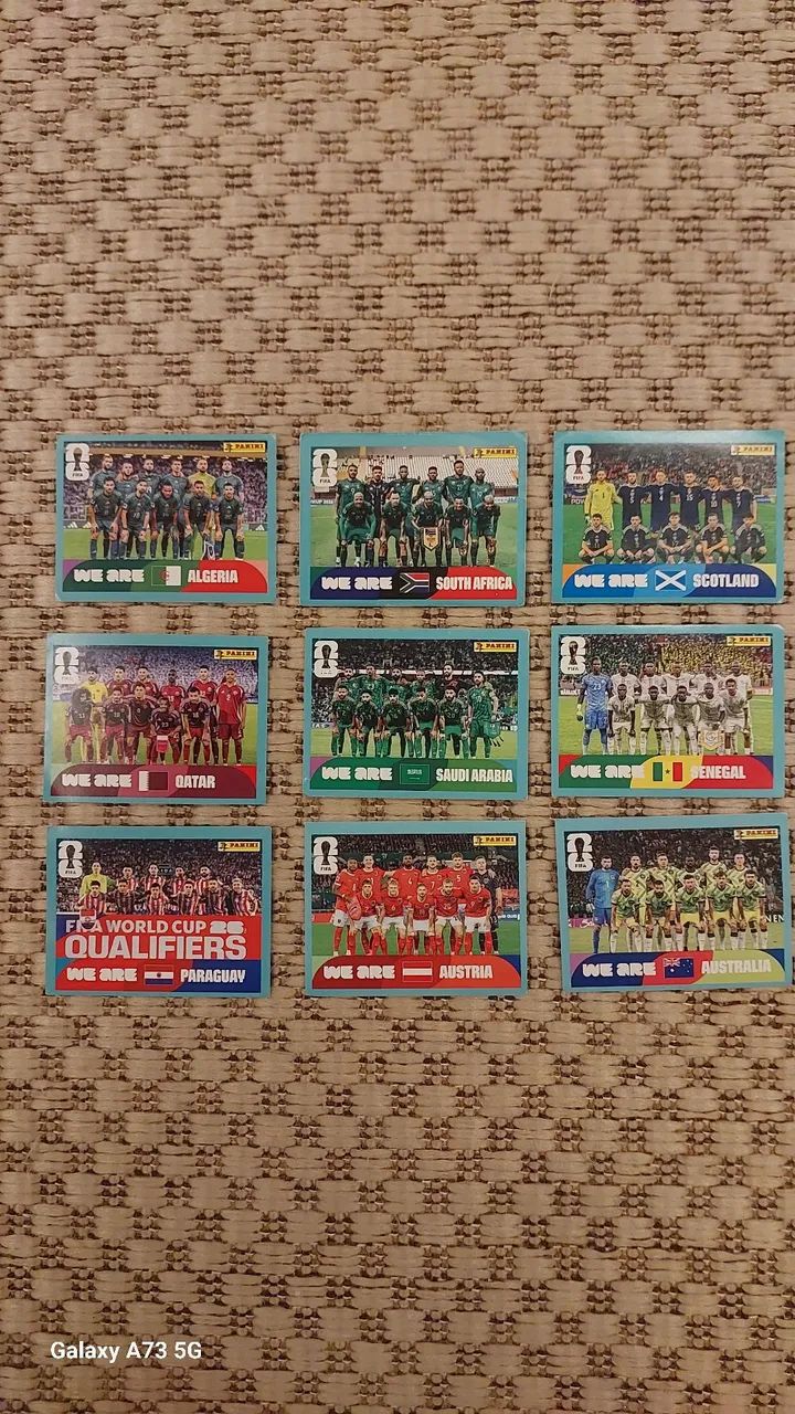 Figurinhas da copa 2026 - 9 figurinhas das seleções