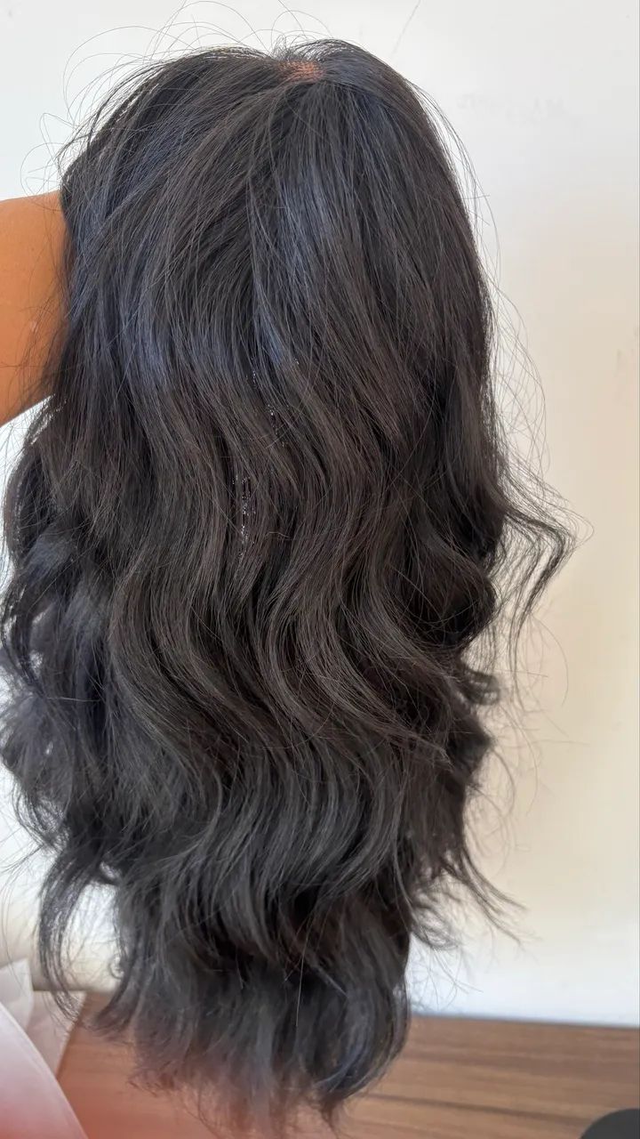 Lace realista glueless com franja