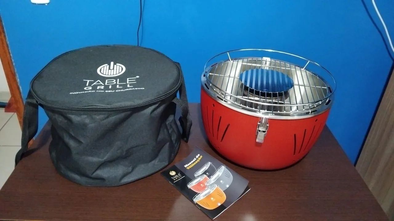 Churrasqueira table grill vermelha - Foto 2