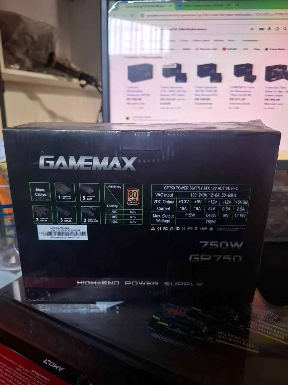 Gamemax 750w 80 plus bronze
