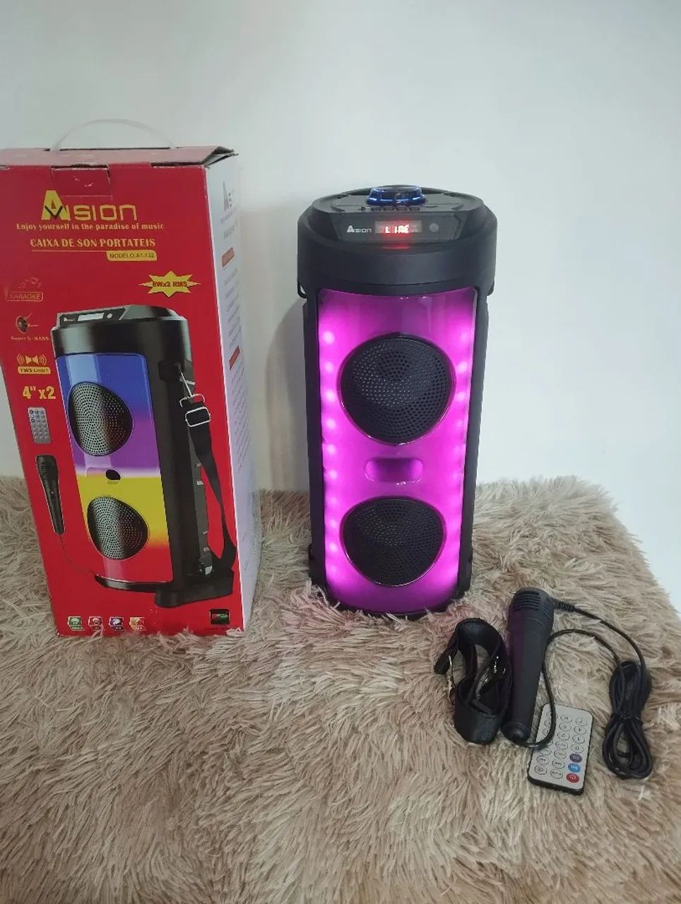 Caixa de som Bluetooth e LED com microfone a1 132 - Foto 5