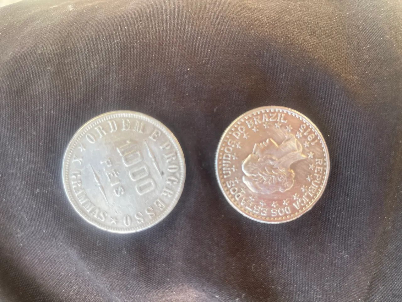 MOEDA DE PRATA ANTIGA MIL REIS - Foto 2