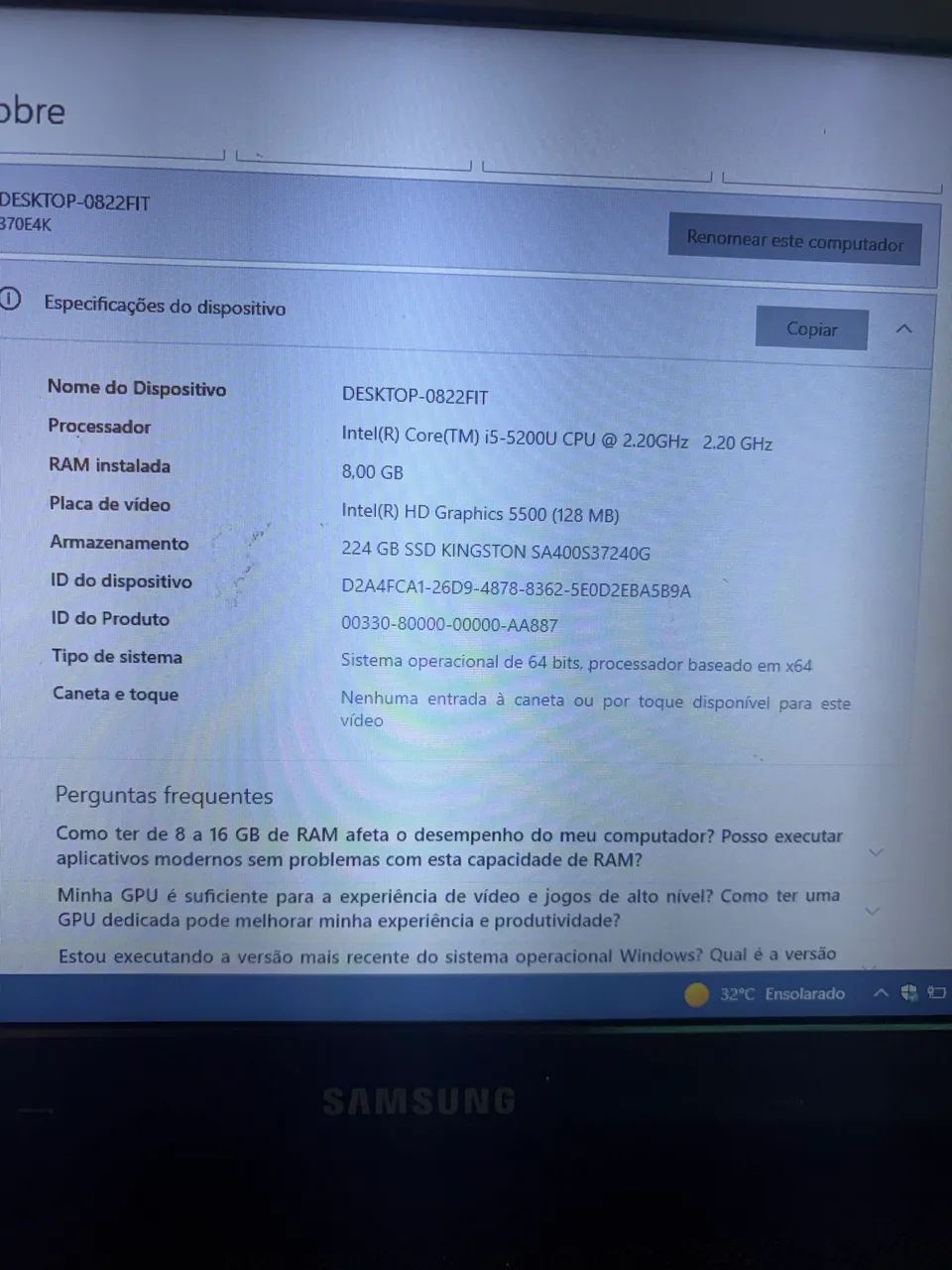 Nootebook I5 SSD 8 ram - Foto 2
