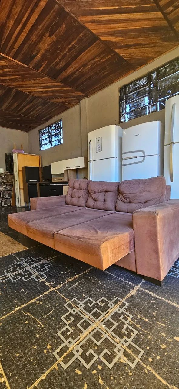 sofa 3 lugares retrátil usado ENTREGA GRÁTIS! - Foto 3