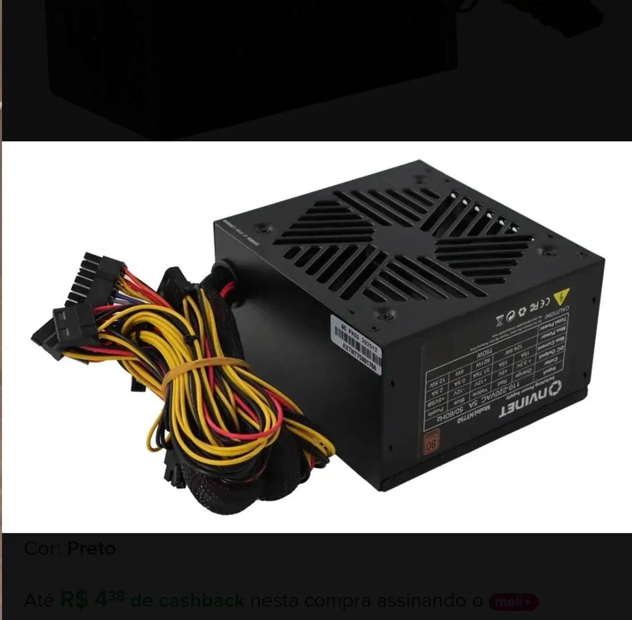 FONTE GAMER 750 WATTS  - Foto 4