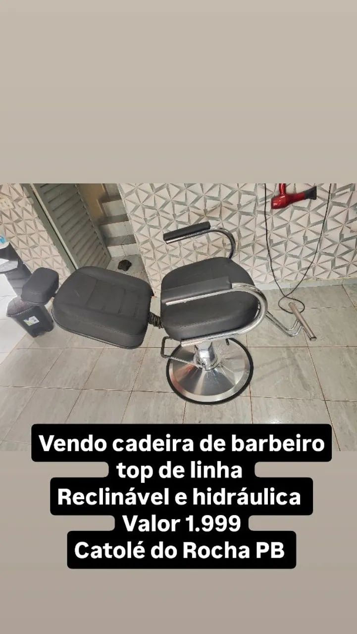 Vendo Cadeira de Barbeiro Reclinável e Hidráulica  - Foto 3