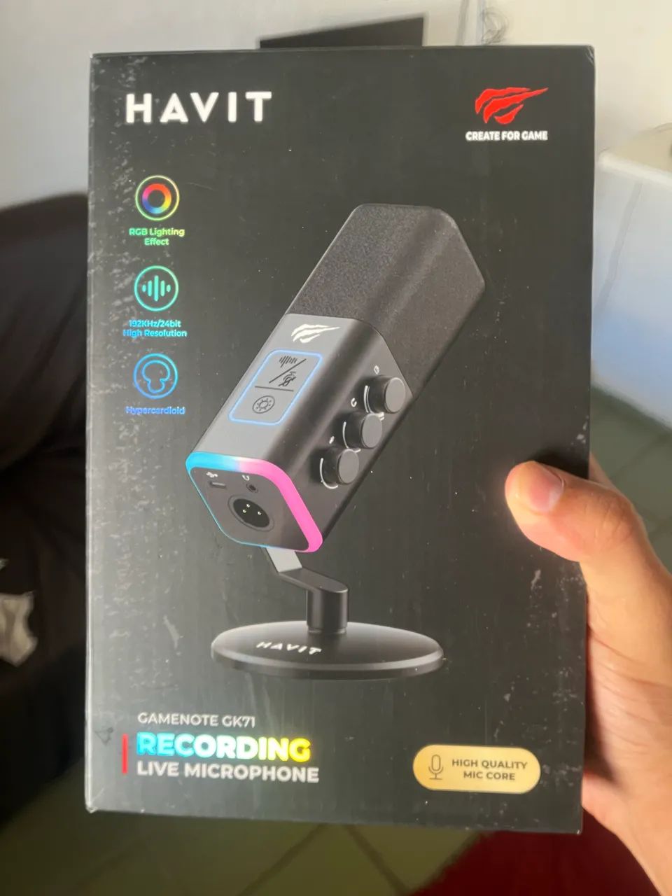 Vendo microfone Gamer HAVITI RGB
