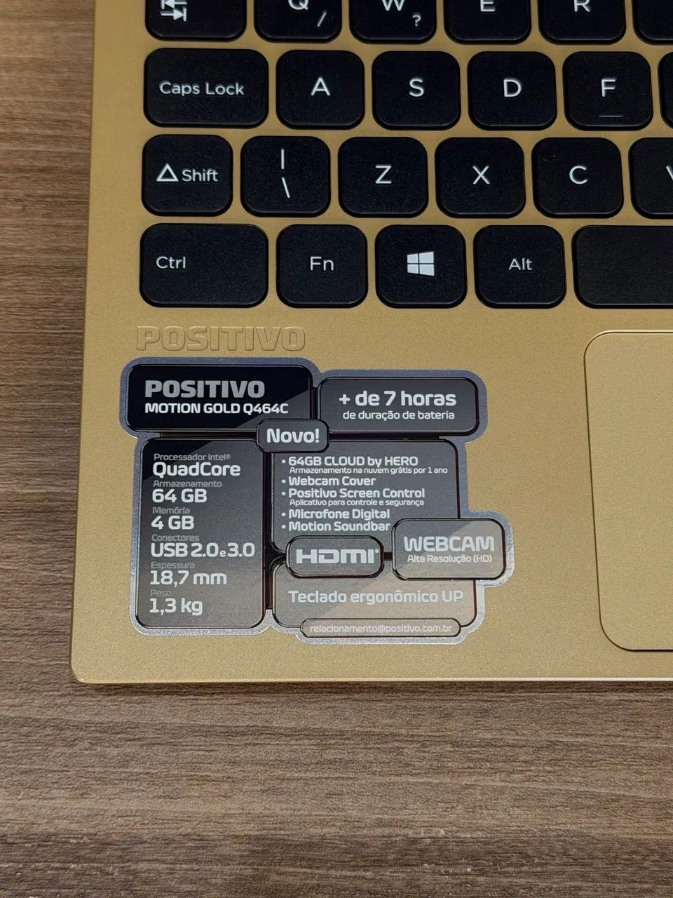 Notebook Positivo Motion Gold 14" Slim Leve - 4GB RAM / 64GB - Foto 3