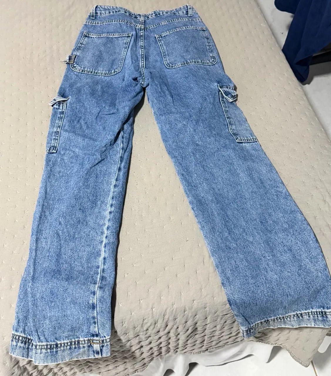 Calça Jeans Cargo Wide Leg Bluesteel Tam. 36 - Foto 3