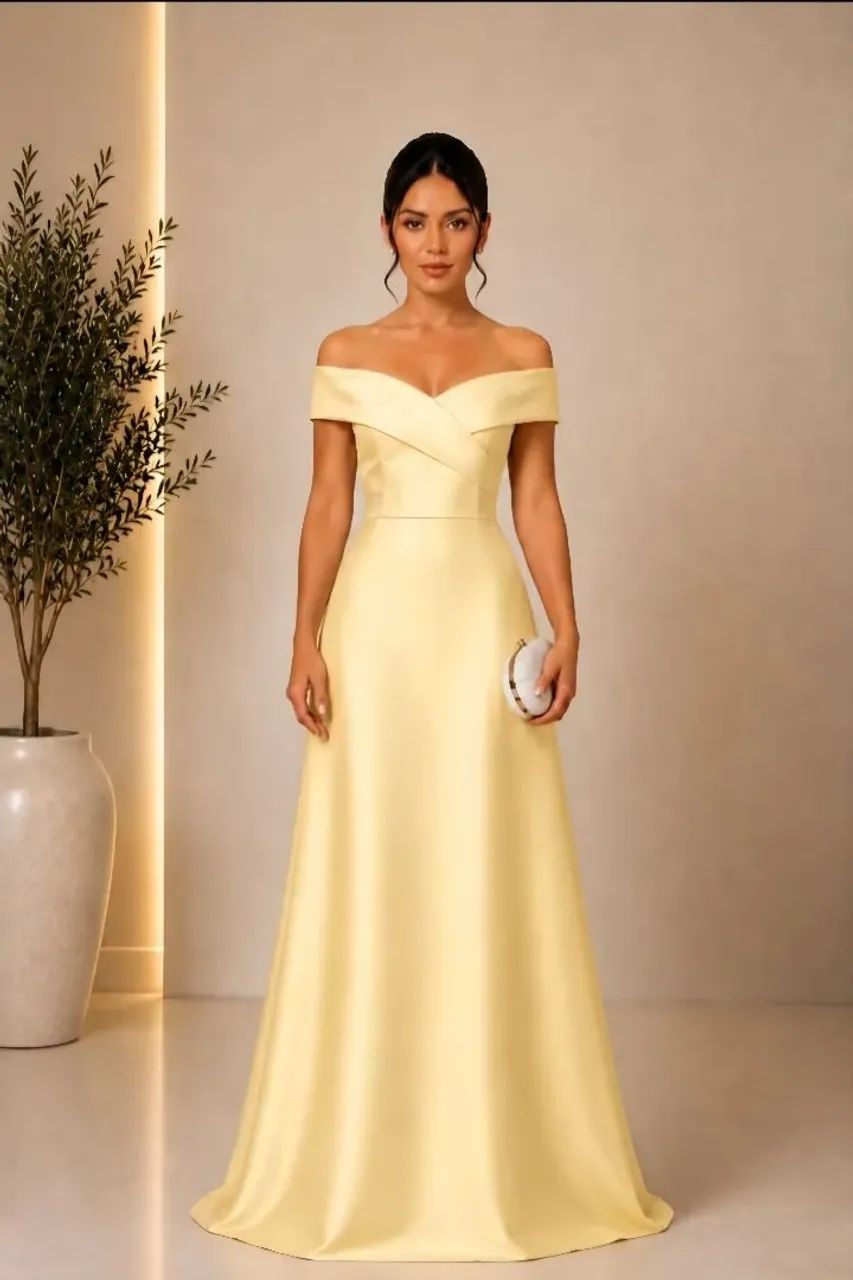 Vestido amarelo para casamento. 